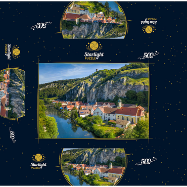 Place Essing with the castle Randeck at the river Altmühl 500 Jigsaw Puzzle box 3D Modell