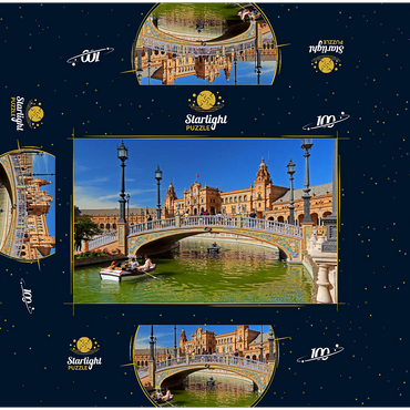 Plaza de Espana, Seville, Andalusia, Spain 100 Jigsaw Puzzle box 3D Modell