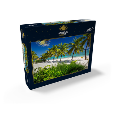 Palm Beach at Crown Beach Resort near Arorangi, Rarotonga Island, Cook Islands, South Seas 100 Jigsaw Puzzle box view1