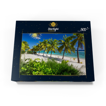 Palm Beach at Crown Beach Resort near Arorangi, Rarotonga Island, Cook Islands, South Seas 500 Jigsaw Puzzle box view1