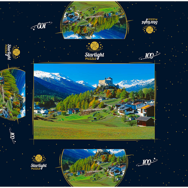 View to Tarasp Castle, Engadine, Canton Grisons, Switzerland 100 Jigsaw Puzzle box 3D Modell