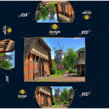 Open-air museum Ammerland farmhouse and cap windmill 1000 Jigsaw Puzzle box 3D Modell