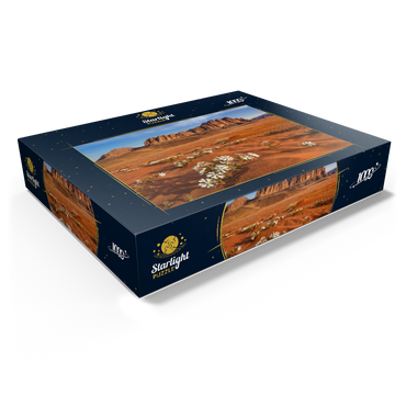 The desert blooms, flowers in the sand, Wadi Rum, Jordan 1000 Jigsaw Puzzle box view1