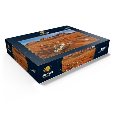 The desert blooms, flowers in the sand, Wadi Rum, Jordan 500 Jigsaw Puzzle box view1