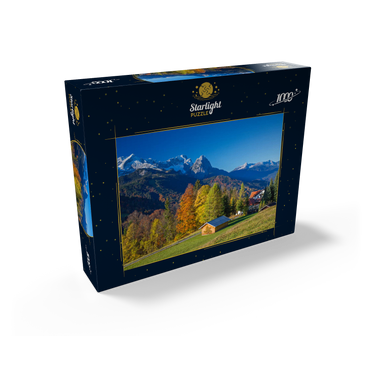 View from the Pfeiffer-Alm to the Zugspitzgruppe (2962m), Garmisch-Partenkirchen 1000 Jigsaw Puzzle box view1