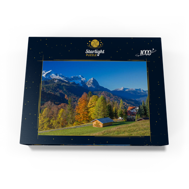 View from the Pfeiffer-Alm to the Zugspitzgruppe (2962m), Garmisch-Partenkirchen 1000 Jigsaw Puzzle box view1