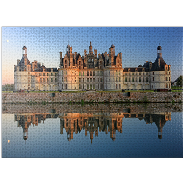 puzzleplate Chateau moat and north facade of Chambord Castle, France 1000 Jigsaw Puzzle