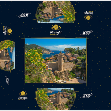 Medieval city wall of Vila Vella, Tossa de Mar, Costa Brava, Catalonia, Spain 1000 Jigsaw Puzzle box 3D Modell