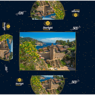 Medieval city wall of Vila Vella, Tossa de Mar, Costa Brava, Catalonia, Spain 500 Jigsaw Puzzle box 3D Modell