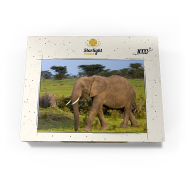 Masai Mara, Kenya, elephants 1000 Jigsaw Puzzle box view1