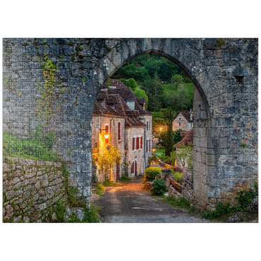 puzzleplate Saint-Cirq-Lapopie city wall, Via Podiensis pilgrimage route, France 1000 Jigsaw Puzzle