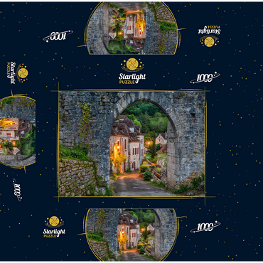 Saint-Cirq-Lapopie city wall, Via Podiensis pilgrimage route, France 1000 Jigsaw Puzzle box 3D Modell