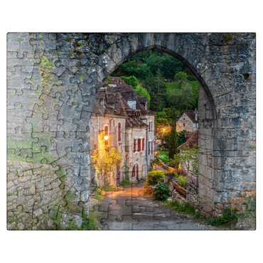 puzzleplate Saint-Cirq-Lapopie city wall, Via Podiensis pilgrimage route, France 100 Jigsaw Puzzle