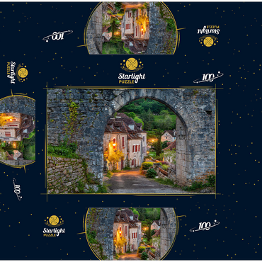 Saint-Cirq-Lapopie city wall, Via Podiensis pilgrimage route, France 100 Jigsaw Puzzle box 3D Modell