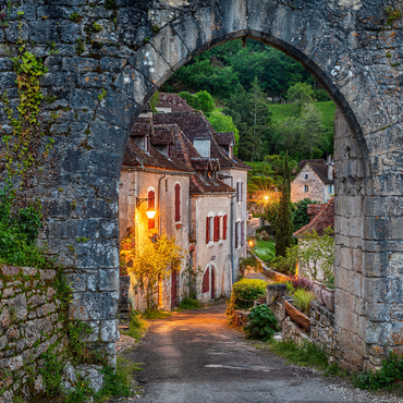 Saint-Cirq-Lapopie city wall, Via Podiensis pilgrimage route, France 500 Jigsaw Puzzle 3D Modell