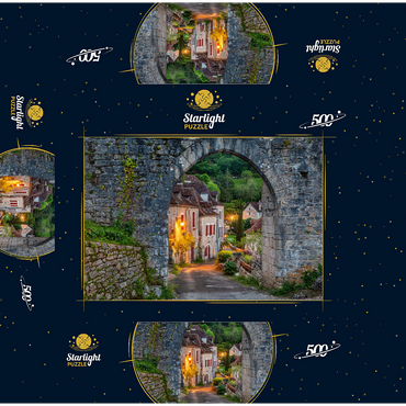 Saint-Cirq-Lapopie city wall, Via Podiensis pilgrimage route, France 500 Jigsaw Puzzle box 3D Modell