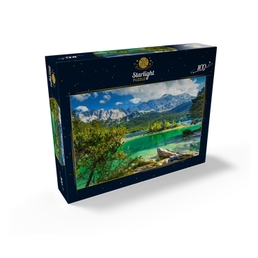 Eibsee with Wetterstein mountains and Zugspitze (2962m) near Grainau, Upper Bavaria 100 Jigsaw Puzzle box view1