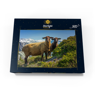 Brown mountain sheep in the hiking area Aletsch region, Aletsch region 500 Jigsaw Puzzle box view1