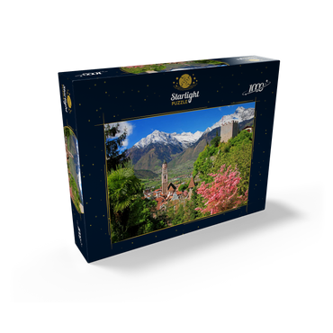 Old town with parish church and powder tower against Texelgruppe, Meran 1000 Jigsaw Puzzle box view1