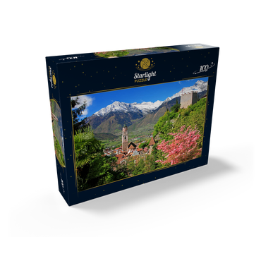 Old town with parish church and powder tower against Texelgruppe, Meran 100 Jigsaw Puzzle box view1