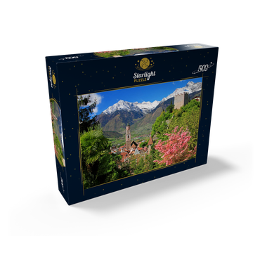 Old town with parish church and powder tower against Texelgruppe, Meran 500 Jigsaw Puzzle box view1