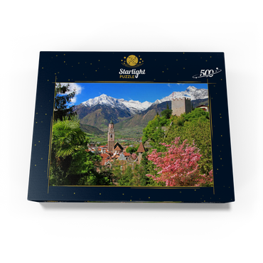 Old town with parish church and powder tower against Texelgruppe, Meran 500 Jigsaw Puzzle box view1
