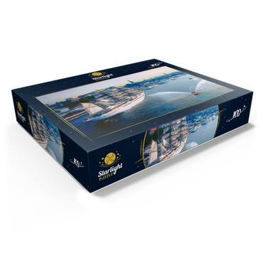 Welcoming the Sea Cloud at the St. Pauli Landungsbrücken, Hamburg, Germany 100 Jigsaw Puzzle box view1