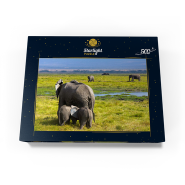 Elephants (Loxodonta africana) in Amboseli National Park 500 Jigsaw Puzzle box view1