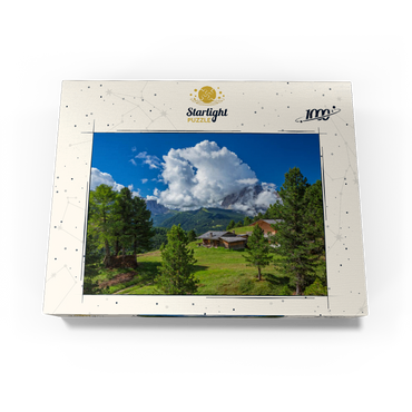 On the Col Raiser against Sassolungo (3181m), S. Cristina in Val Gardena, Dolomites, Trentino-Alto Adige 1000 Jigsaw Puzzle box view1