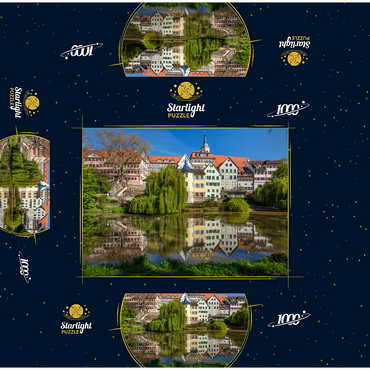 Tübingen old town with collegiate church on the Neckar river 1000 Jigsaw Puzzle box 3D Modell