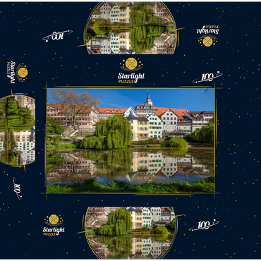 Tübingen old town with collegiate church on the Neckar river 100 Jigsaw Puzzle box 3D Modell