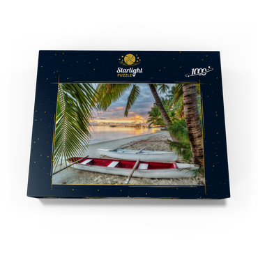 Palm beach at Hotel Les Tipaniers at Hauru Point, Moorea Island 1000 Jigsaw Puzzle box view1