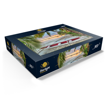 Palm beach at Hotel Les Tipaniers at Hauru Point, Moorea Island 500 Jigsaw Puzzle box view1