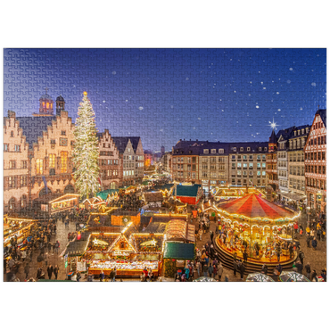 puzzleplate Christmas market on the Römerberg, Frankfurt 1000 Jigsaw Puzzle