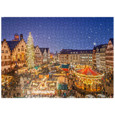 puzzleplate Christmas market on the Römerberg, Frankfurt 500 Jigsaw Puzzle