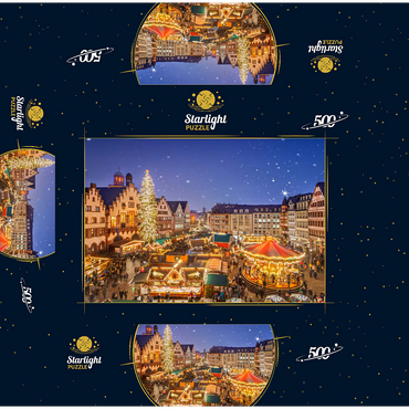 Christmas market on the Römerberg, Frankfurt 500 Jigsaw Puzzle box 3D Modell