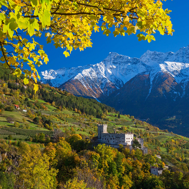 Churburg against Stilfser Joch National Park, Schluderns, Vinschgau, Trentino-South Tyrol 1000 Jigsaw Puzzle 3D Modell