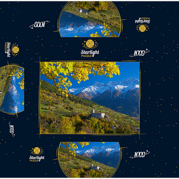 Churburg against Stilfser Joch National Park, Schluderns, Vinschgau, Trentino-South Tyrol 1000 Jigsaw Puzzle box 3D Modell