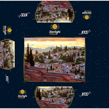 View from the Alhambra to the Albaicin district, Granada, Andalusia, Spain 1000 Jigsaw Puzzle box 3D Modell