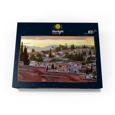 View from the Alhambra to the Albaicin district, Granada, Andalusia, Spain 100 Jigsaw Puzzle box view1