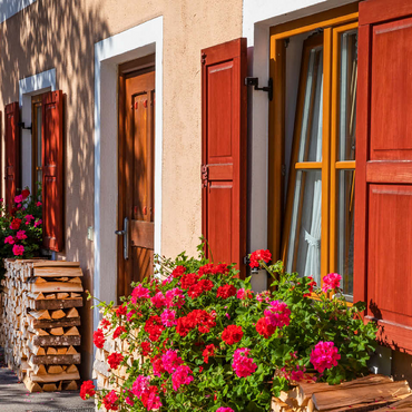 House decorated with flowers in the district of Garmisch 100 Jigsaw Puzzle 3D Modell