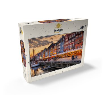 Evening atmosphere at the canal Nyhavn in the district Frederiksstaden 100 Jigsaw Puzzle box view1