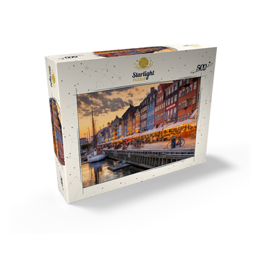 Evening atmosphere at the canal Nyhavn in the district Frederiksstaden 500 Jigsaw Puzzle box view1