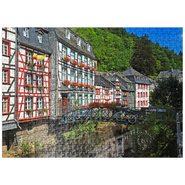 puzzleplate Half-timbered houses on the Rur, Monschau 500 Jigsaw Puzzle