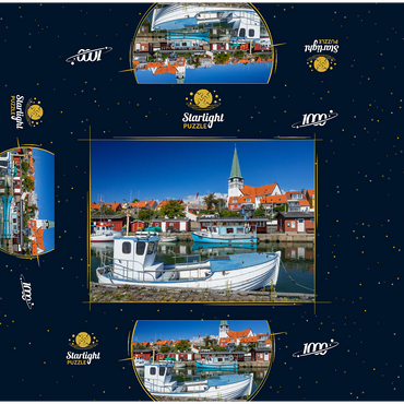 Fishing harbor with St. Nicholas Church 1000 Jigsaw Puzzle box 3D Modell