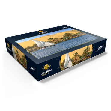 Felucca on the Nile against the mountains of the Libyan Desert, Aswan, Egypt 100 Jigsaw Puzzle box view1