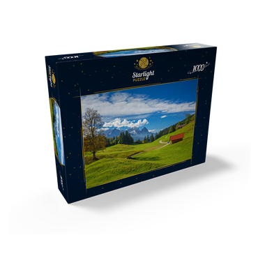 At the mountain inn Gschwandtnerbauer (1020m) against Zugspitzgruppe (2962m), Garmisch-Partenkirchen 1000 Jigsaw Puzzle box view1