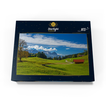 At the mountain inn Gschwandtnerbauer (1020m) against Zugspitzgruppe (2962m), Garmisch-Partenkirchen 100 Jigsaw Puzzle box view1