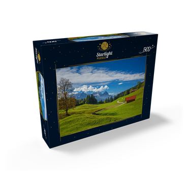 At the mountain inn Gschwandtnerbauer (1020m) against Zugspitzgruppe (2962m), Garmisch-Partenkirchen 500 Jigsaw Puzzle box view1