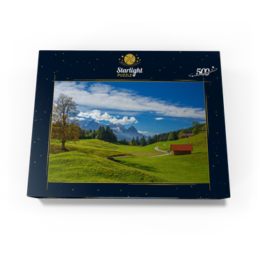 At the mountain inn Gschwandtnerbauer (1020m) against Zugspitzgruppe (2962m), Garmisch-Partenkirchen 500 Jigsaw Puzzle box view1